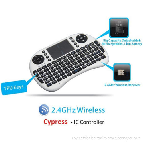 Rii Mini 2.4GHz Mini Wireless Touchpad Keyboard for Smart TV (ZW-51009(MWK09))